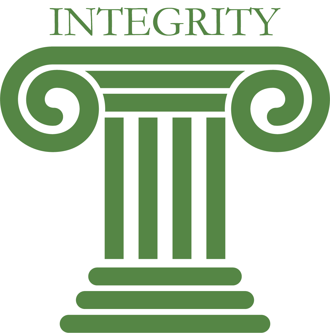 Greek Pillar with the word Integrity at the top