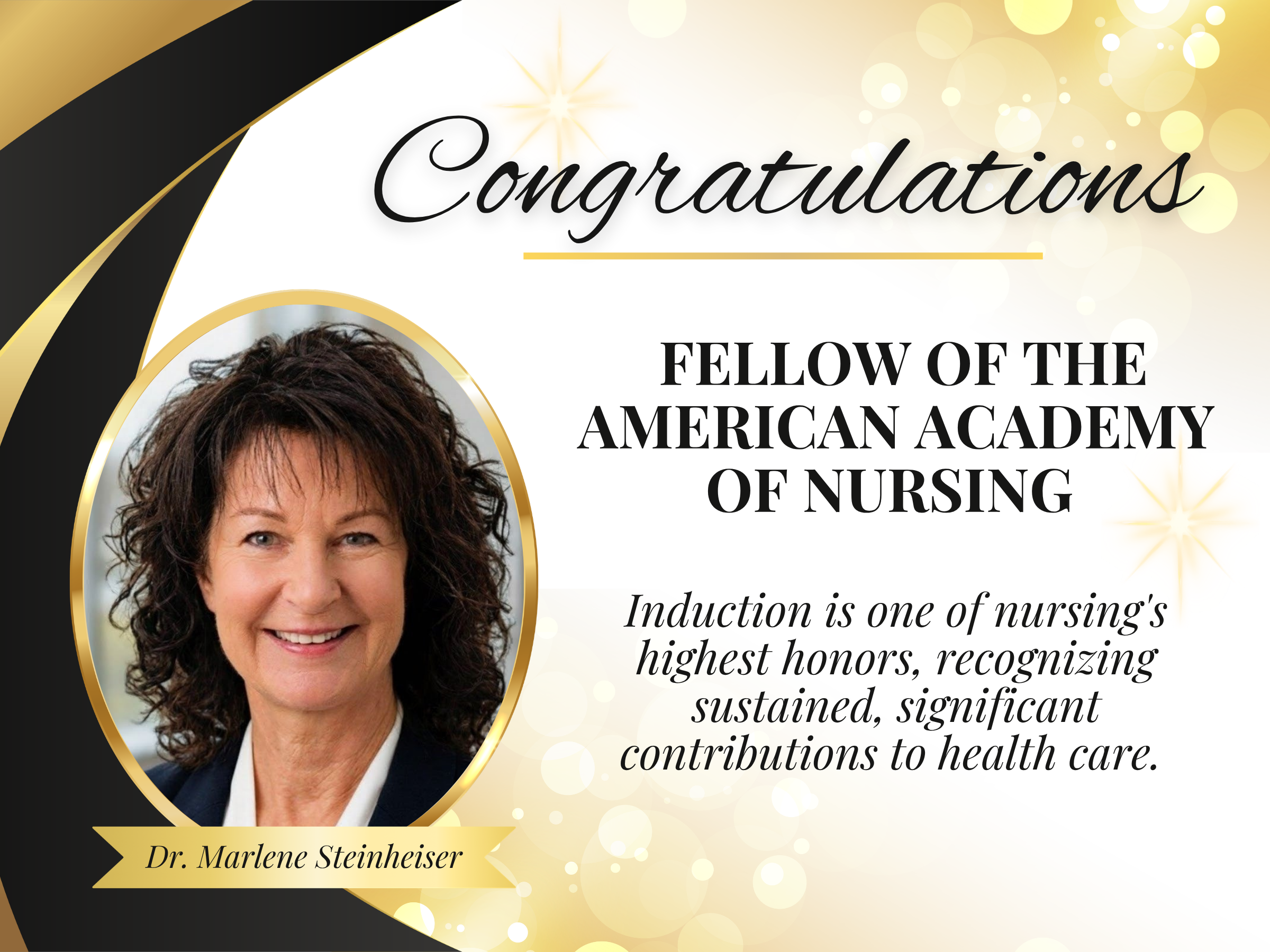 Dr. Marlene Steinheiser Selected to Be Inducted as a Fellow of the American Academy of Nursing
